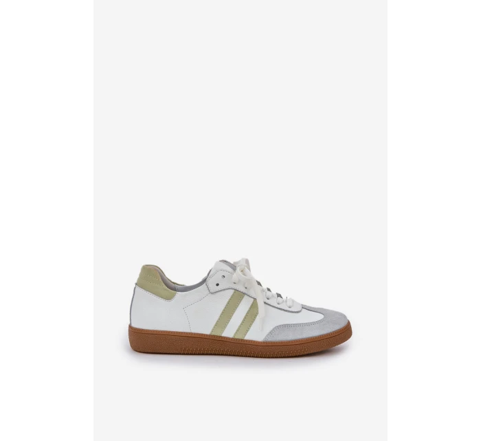 model 21684284 Kožené Nízké Tenisky Dámské Bílé - Zazoo