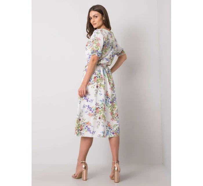 Šaty LK SK bílá zelená model 21116667 - FPrice Šaty LK SK bílá zelená model 21116667 - FPrice