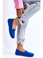 Dámské Semišové Mokasíny Modre Morreno