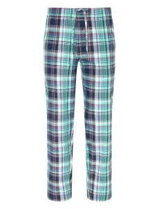 Pánské pyžamové kalhoty 500772H B90 čtyrkysovomodré káro - Jockey