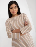 Dámské šaty LO SK LK model 21471962 Béžová s bílou Rue Paris - FPrice