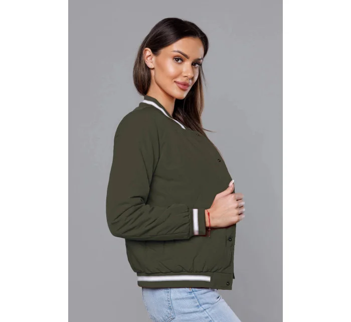 Dámská bunda typu bomber v army barvě model 18172054 - J.STYLE