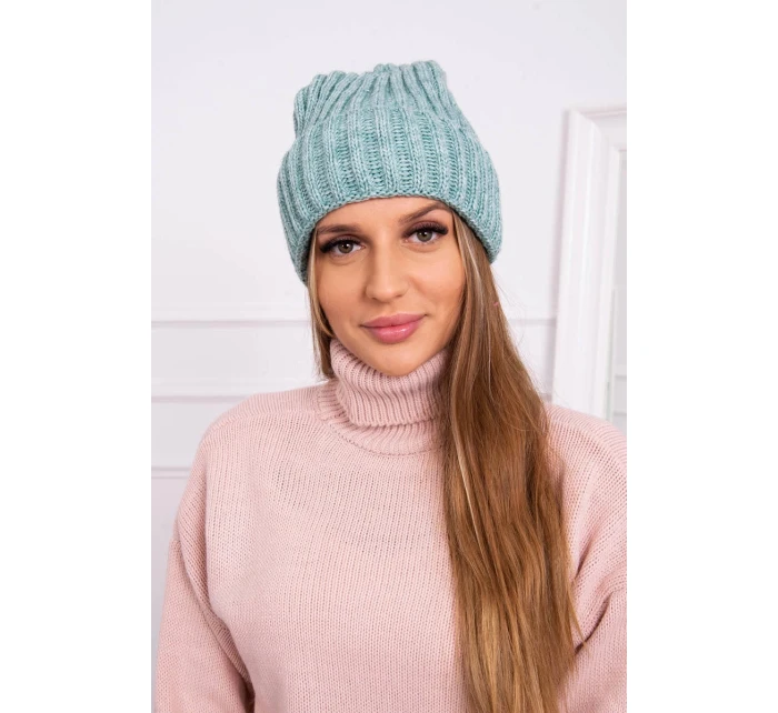 Magda K293 tmavě mátová čepice s ohrnovacím lemem Magda K293 tmavě mátová čepice s ohrnovacím lemem