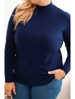 Dámský svetr Plus Size z viskózy s rolákem granátový