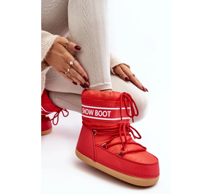Dámské vázané sněhule Červené model 21642427 - Boto