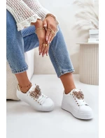 Dámské Tenisky Na Platformě S Motýlem Bílá-Zlatá Naritevia