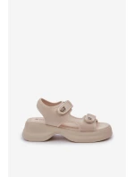 Textilní Lehká Sandály Na Platformě Světle Béžové model 21684732 - Boto Textilní Lehká Sandály Na Platformě Světle Béžové model 21684732 - Boto