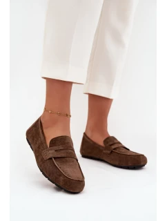 Loafersy Mokasyny Dámské Ploché Tmavě Zelené Soreline