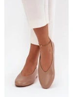 Dámské baleríny z ekokůže na ploché podrážce béžové model 21710674 - Boto Dámské baleríny z ekokůže na ploché podrážce béžové model 21710674 - Boto