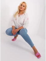 Bluzka LK BZ biało różowy model 18837792 - FPrice Bluzka LK BZ biało różowy model 18837792 - FPrice