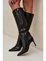 Dámské kotníkové boty Lisanne na jehlovém podpatku s páskem – černé