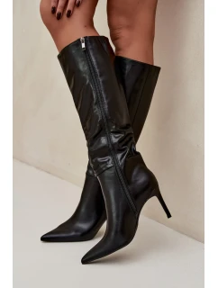 Dámské kotníkové boty Lisanne na jehlovém podpatku s páskem – černé