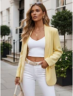 Dámské elegantní sako rozepínací žluté FashionStreet PY0142