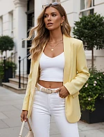 Dámské elegantní sako rozepínací žluté FashionStreet PY0142
