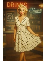 Smyslné černé šaty s obálkovým výstřihem a ozdobným páskem bílé model 21293246 - numoco basic