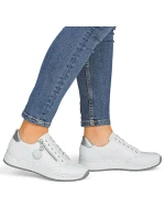 Dámské kožené polobotky bílé model 21910610 - Rieker Dámské kožené polobotky bílé model 21910610 - Rieker