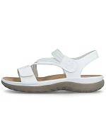 Pohodlné dámské sandály na suchý zip s gumičkami bílé Rieker 64870-81