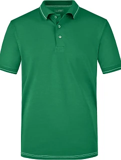JN Pánské žerzejové elastické polo 02.0 green/white model 22487149 - Daiber