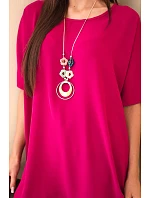 Halenka oversize s přívěskem tmavě fialová