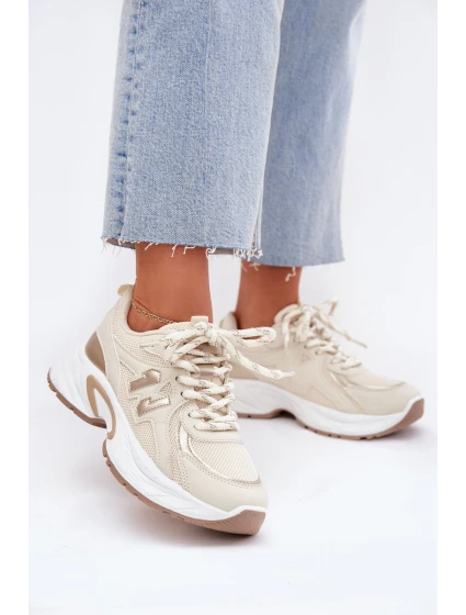 Dámské Tenisky Na Masivní Podešvi Béžové model 21702054 - Boto