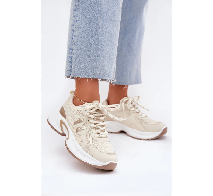 Dámské Tenisky Na Masivní Podešvi Béžové model 21702054 - Boto