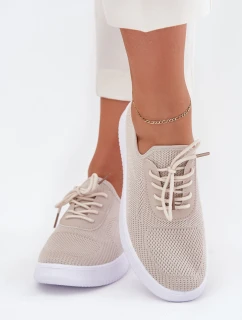 Materiálové Sportovní Boty Na Platformě Dámské Béžové Kalyra