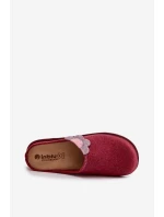 Dámské pantofle s květinou model 21714622 bordó - Inblu