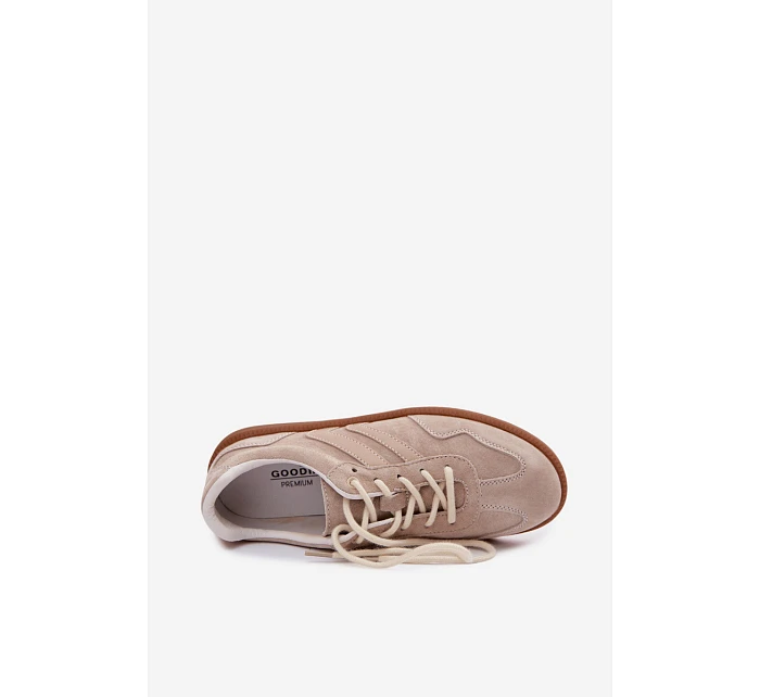 Dámské kožené semišové tenisky nízké béžové model 22100202 - Boto Dámské kožené semišové tenisky nízké béžové model 22100202 - Boto