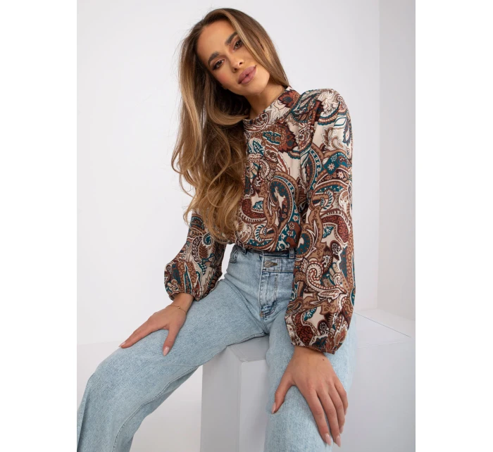 Bluzka DHJ BZ model 19755075 ciemny bezowy - FPrice Bluzka DHJ BZ model 19755075 ciemny bezowy - FPrice