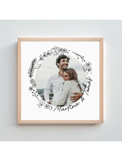 Plakát v rámu - čtverec 20x20 - květinové ohraničení 