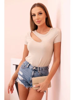 Dámské bavlněné body s V výstřihem a nařasením fango