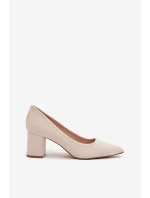 Dámské lodičky s  na sloupku béžové model 21711445 - Boto