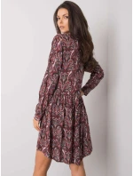 Šaty D73771M30227 tmavě hnědé