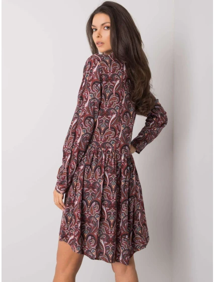 Šaty D73771M30227 tmavě hnědé