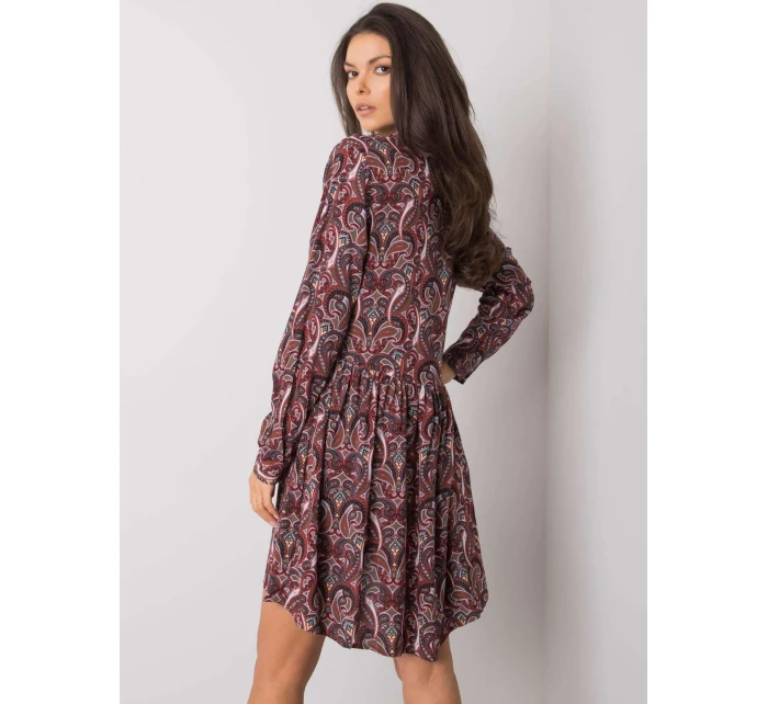 Šaty D73771M30227 tmavě hnědé