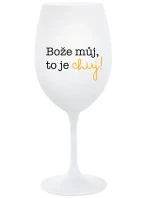 BOŽE MŮJ, TO JE CHUJ - bílá sklenice na víno 350 ml BOŽE MŮJ, TO JE CHUJ - bílá sklenice na víno 350 ml