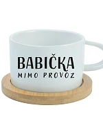 BABIČKA MIMO PROVOZ - bílý hrníček makronka 200 ml