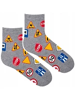 Ponožky Avangard dopravní značky šedé - Milena Ponožky Avangard dopravní značky šedé - Milena