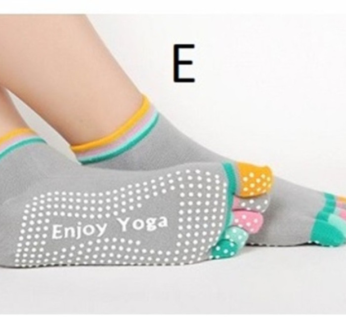 Prstové dámské ponožky na jógu - barevné