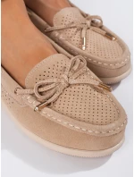 Výborné  mokasíny hnědé dámské bez podpatku