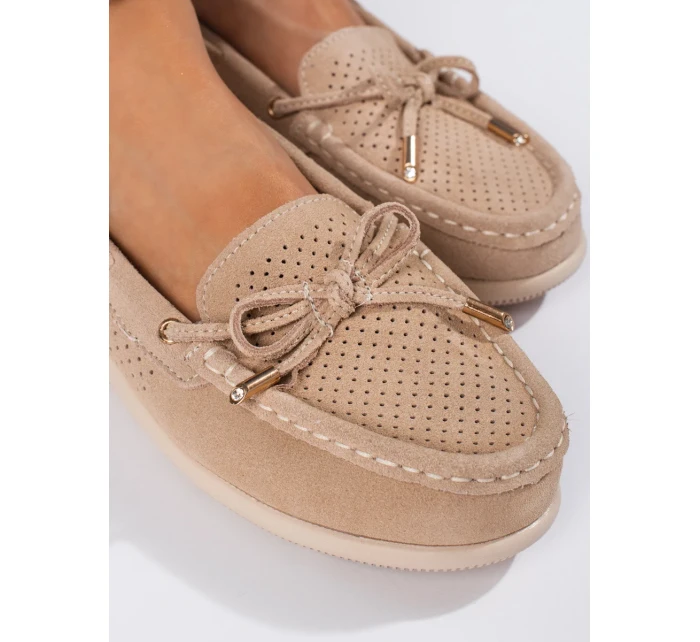 Výborné  mokasíny hnědé dámské bez podpatku