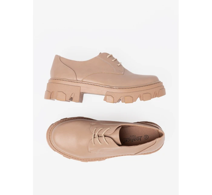 Komfortní dámské hnědé  polobotky platforma