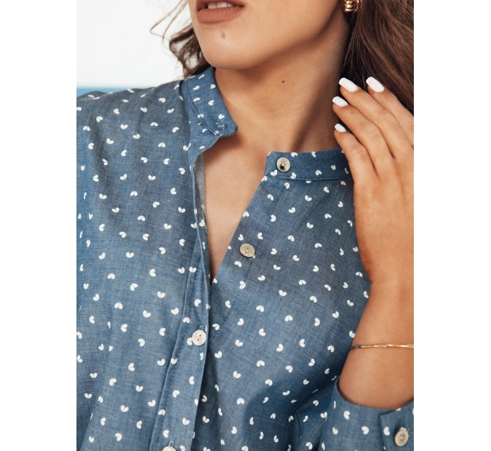 Dámská modrá košile PISAT FashionStreet DY0424 Dámská modrá košile PISAT FashionStreet DY0424