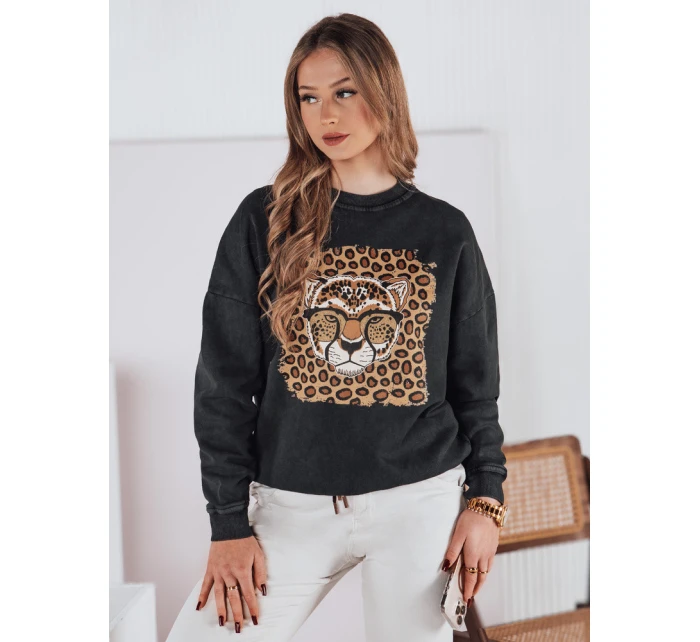 Dámská mikina CHEETAHART grafitové barvy v jedné velikosti FashionStreet BY1352