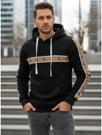 Pánská mikina s kapucí černá Dstreet BX5944 Pánská mikina s kapucí černá Dstreet BX5944