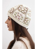 Dámská zimní vlněná čepice s ozdobnými krystalky K399 černá