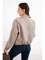 Dámská jarní krátká bunda s límcem a knoflíky fango