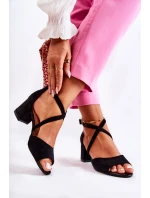 Dámské sandály na vysokém podpatku model 21584603 Černá - SERGIO LEONE
