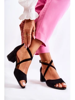 Dámské sandály na vysokém podpatku model 21584603 Černá - SERGIO LEONE