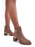 Modní Dámské Semišové Botky Hnědé Nola